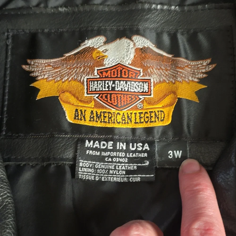 Harley Davidson Leather Jacket Size 3W - Picture 3 of 5